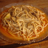 Aji de fideo (traditional hot spicy noodles)