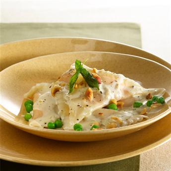 Butternut Squash Ravioli with Whiskey-Sage Cream Sauce